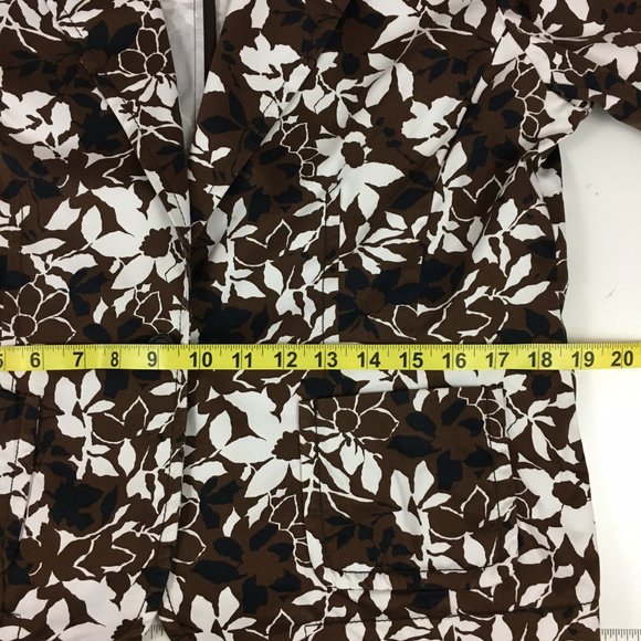 Liz Claiborne Floral Blazer 3/4 Sleeves Brown - Picture 11 of 13